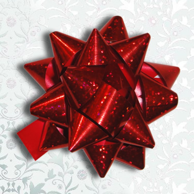Large Gift Bows Prismatic Red